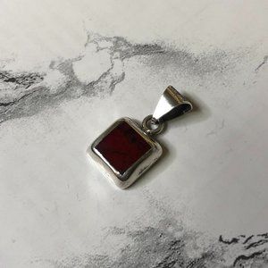 Silver and Red Pendant